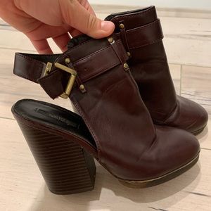 Brown/Mauve Cutout Booties